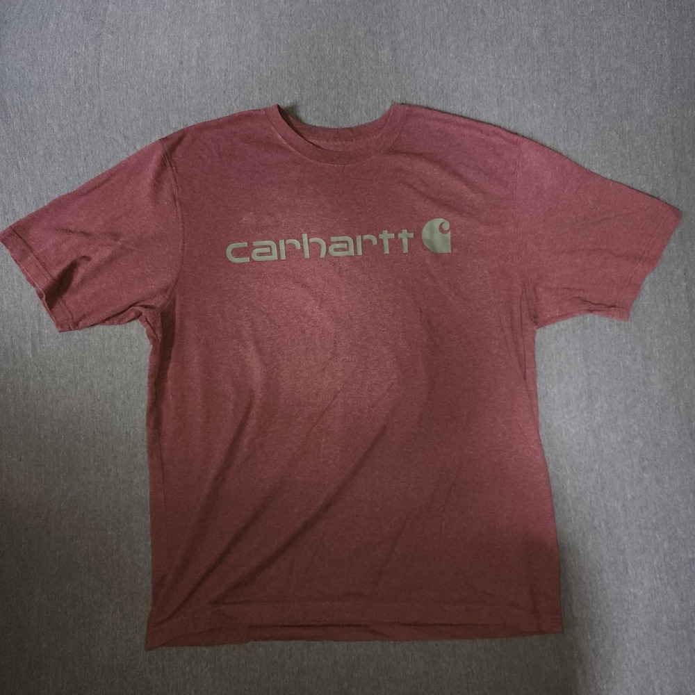 Carhartt Mens Large Red Graphic Logo T-Shirt Original Fit Cotton Blend K195 R19
